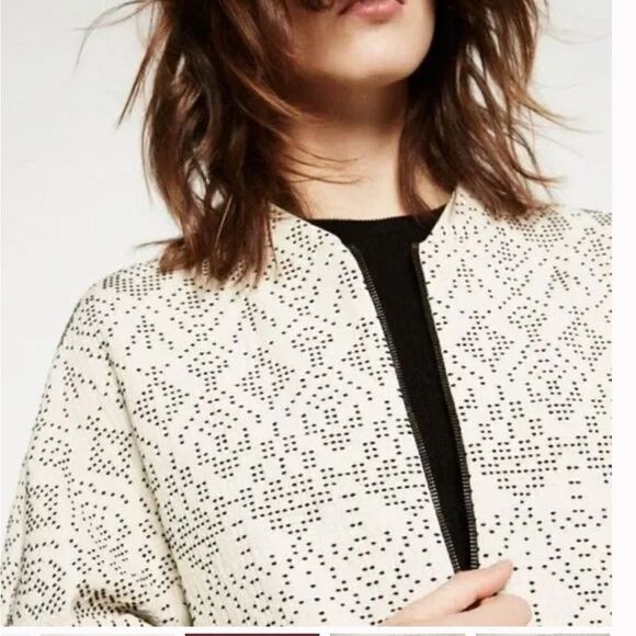 Zara Aztec Embroidered Ecru Jacket - Picture 3 of 7